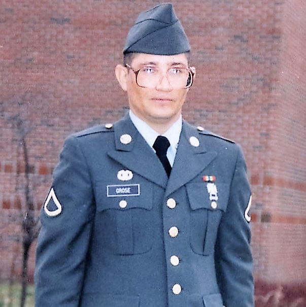 Compton Grose, a student at the Graduate School of Business, served in the Army National Guard. 